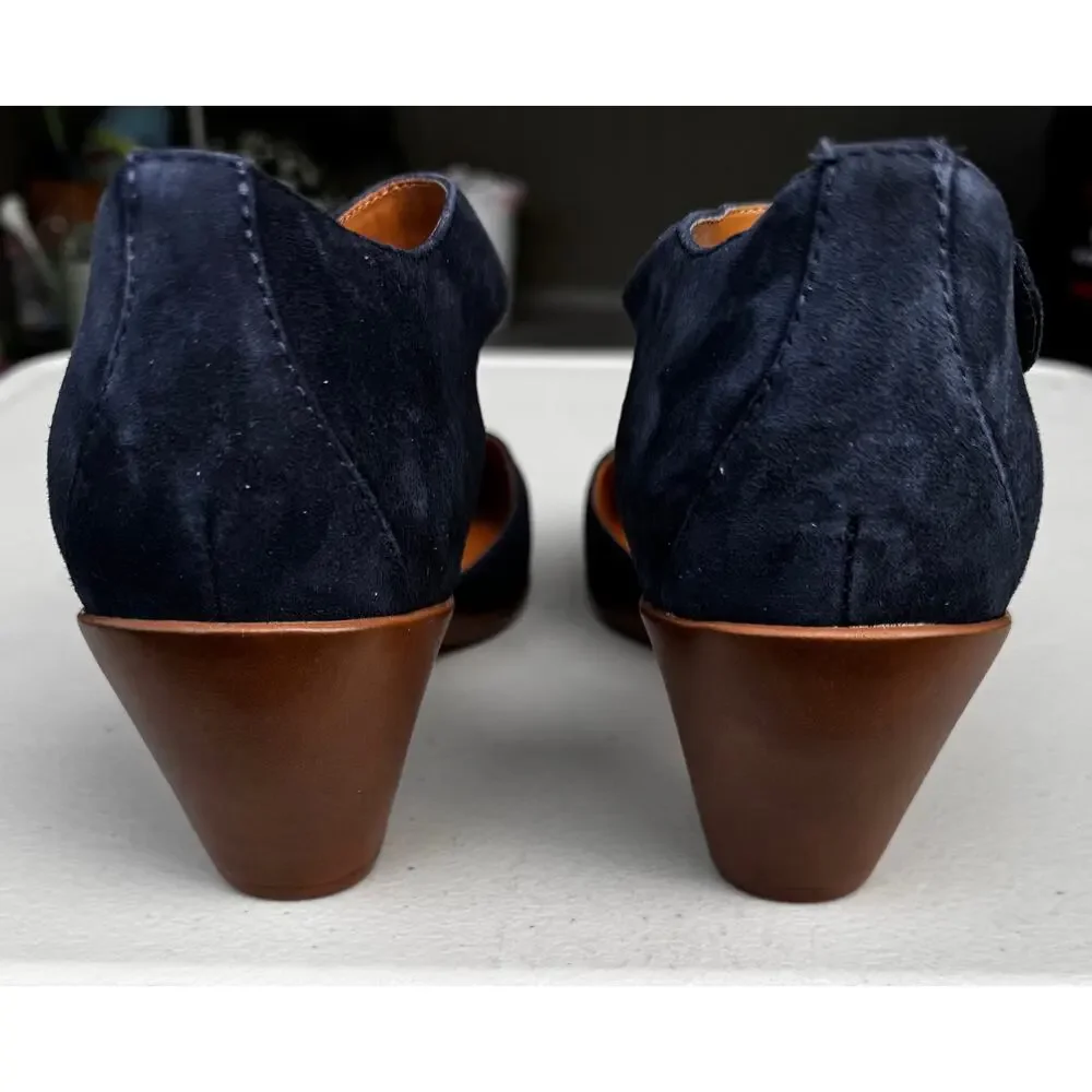 EASY SPIRIT CLARICE SUEDE MARY JANE PUMPS BLOCK HEEL - SIZE 9W